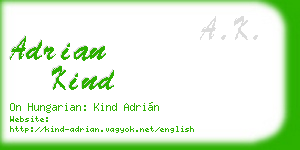 adrian kind business card